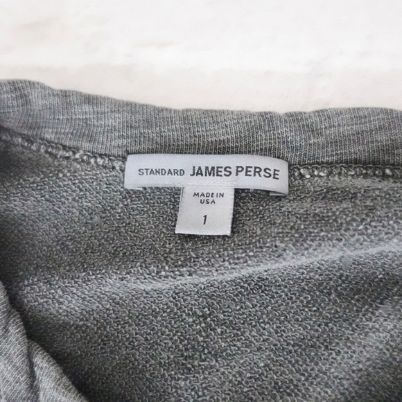 James Perse Mens Small Sweatshirt Size 1 GRAY Small Vintage Soft French Terry - Picture 4 of 4